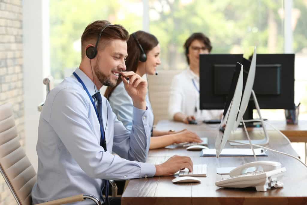 happy call center guy