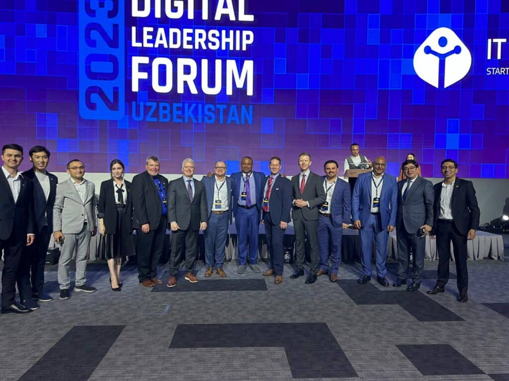 Group photos of Victor Pereda of NEARSOL along with other leaders representing companies for 2023 Digital Leadership Forum in Uzbekistan