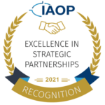 About Us 28 IAOP Excellence in Strategic Partnerships 2021 Badge
